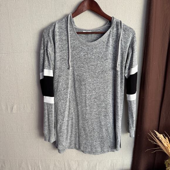 Maurices Lightweight Hoodie Size XS Gray Drawstring Long Sleeve Casual Top - Picture 2 of 12
